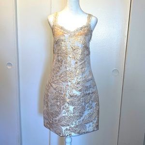 NWT, T Tahari gold and cream dress, size 2